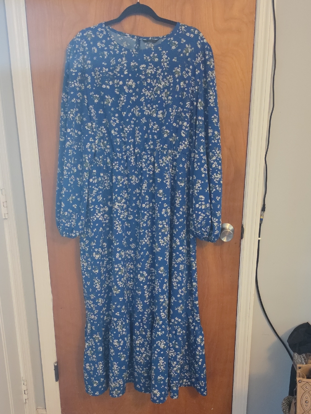 SHEIN Blue Floral Maxi Dress